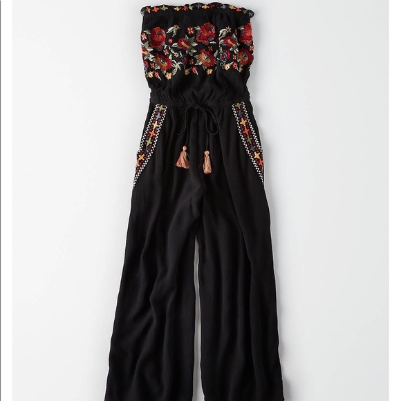 ae embroidered tube jumpsuit